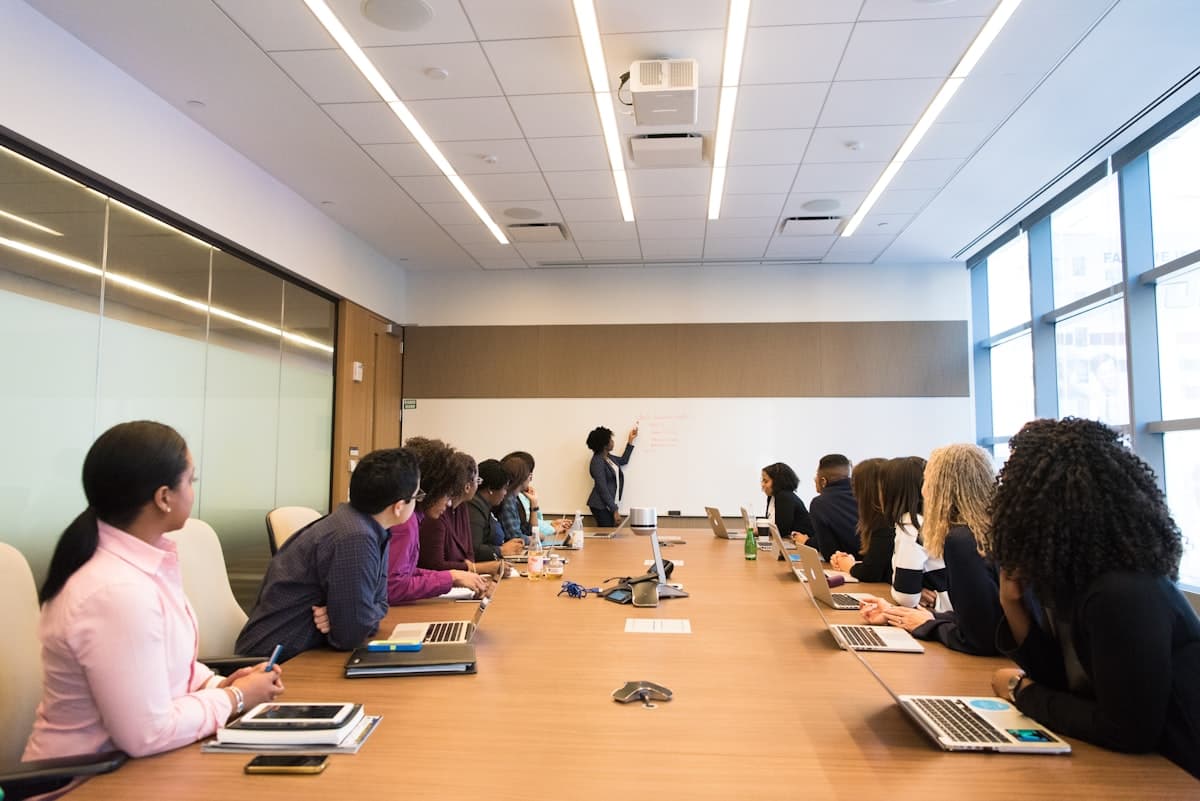 Executive boardroom meeting
