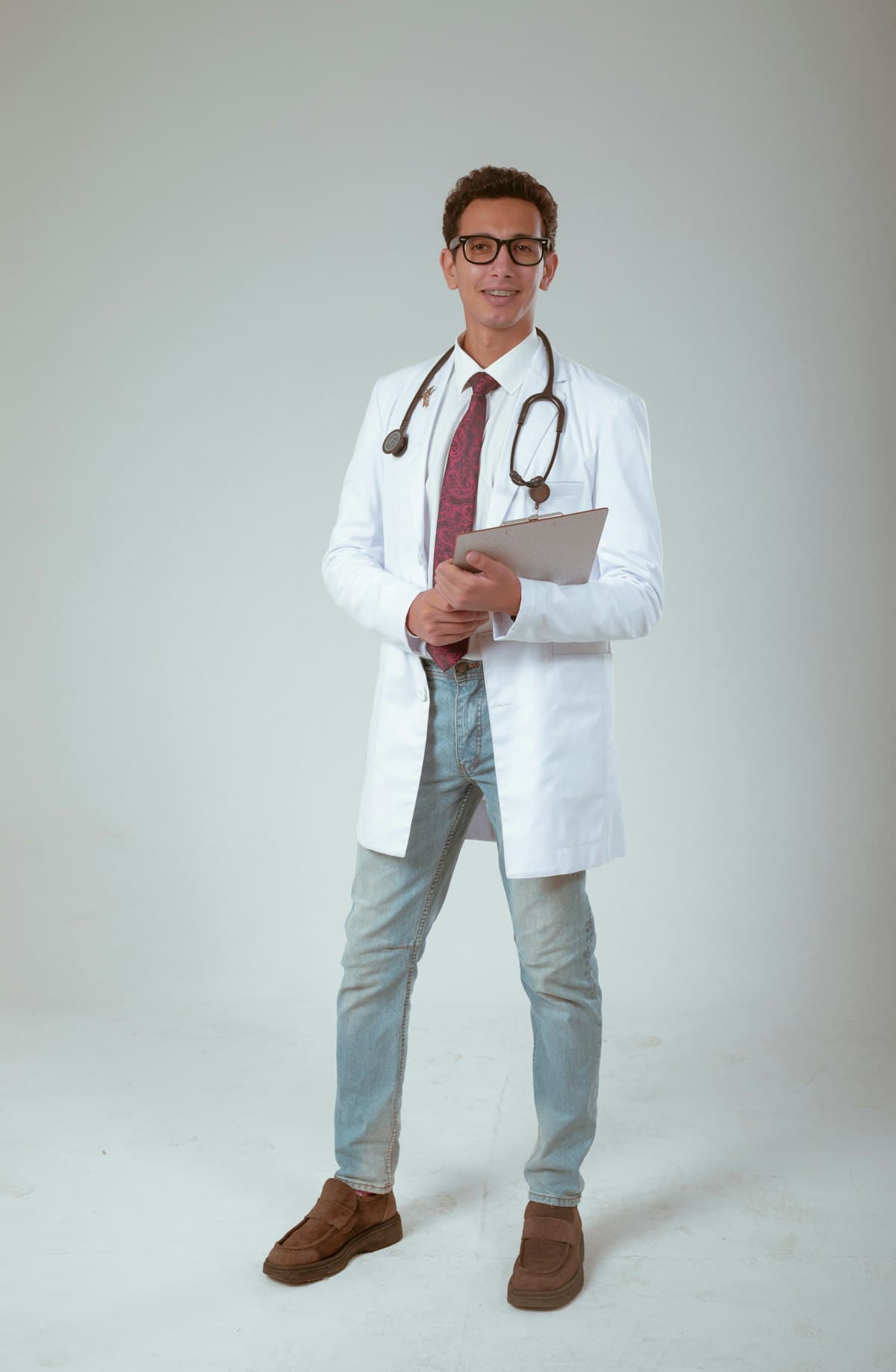 Doctor using digital tablet