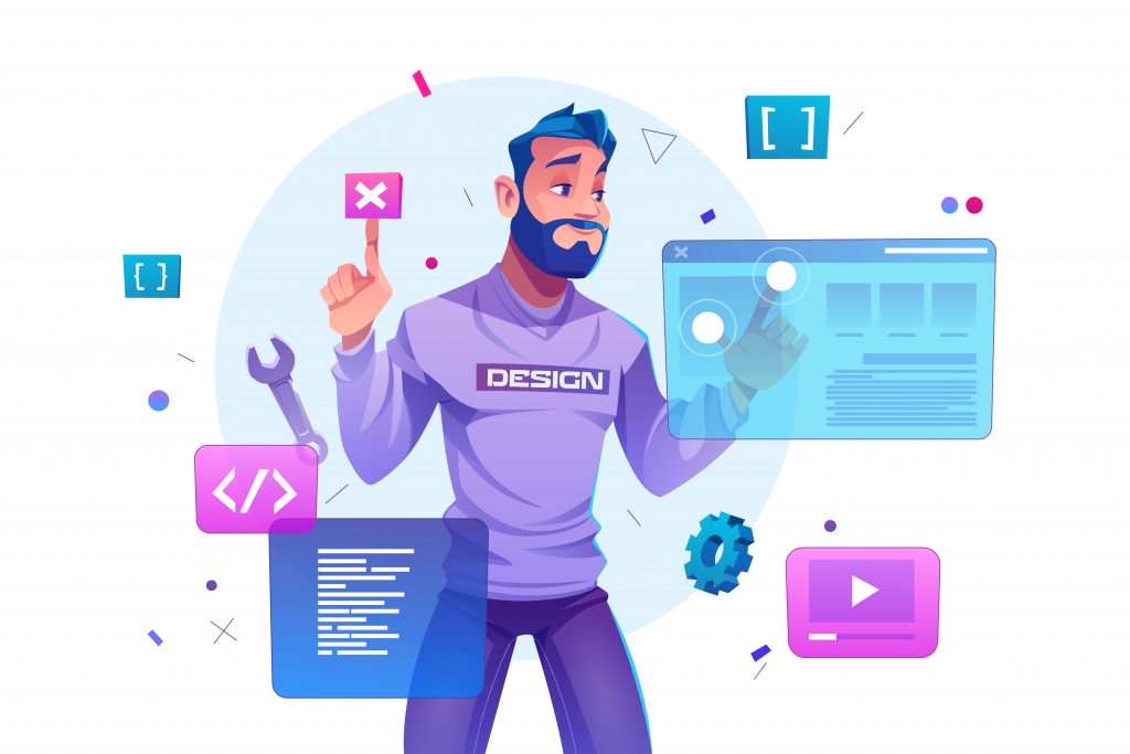 illustration of developer using Dynamic Web application